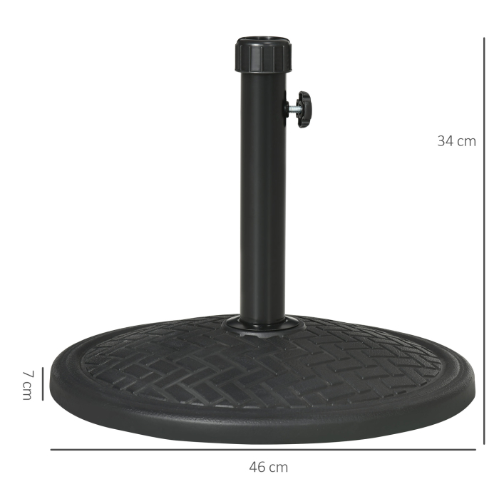  Baza pentru Umbrela cu Buton Reglabil, Ø46x34 cm, Negru [3]