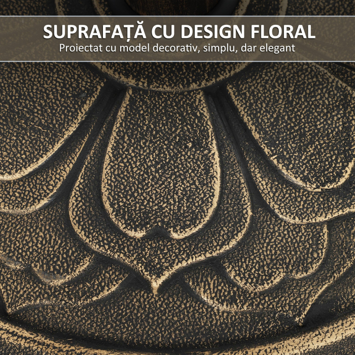  Baza pentru Umbrela de 12 kg cu Maneta Integrata, din Rasina, Metal si Ciment, Ø46x33 cm, Bronz [6]