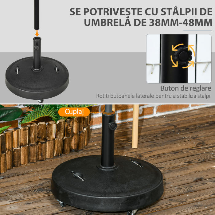  Baza pentru Umbrela de 23.5kg con 2 Manivele si Roti [4]