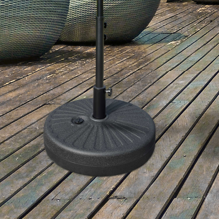  Baza pentru Umbrela de Gradina cu Stalp Central Φ3.8cm si 4.8cm, Soclu pentru Umbrela care se Umple cu Apa sau Nisip, Negru [2]