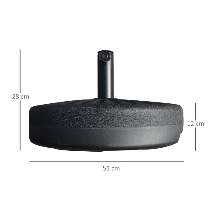  Baza pentru Umbrela de Gradina cu Stalp Central Φ3.8cm si 4.8cm, Soclu pentru Umbrela care se Umple cu Apa sau Nisip, Negru [3]