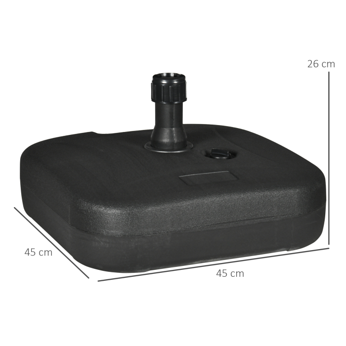  Baza pentru Umbrela de Gradina de Umplut cu Apa si Nisip,HDPE, Negru, 46x45x26cm [3]