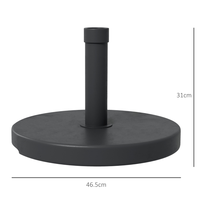  Baza pentru Umbrela de Gradina din HDPE si Ciment, cu Manivela Integrata, Ø46.5x31 cm, Negru [3]