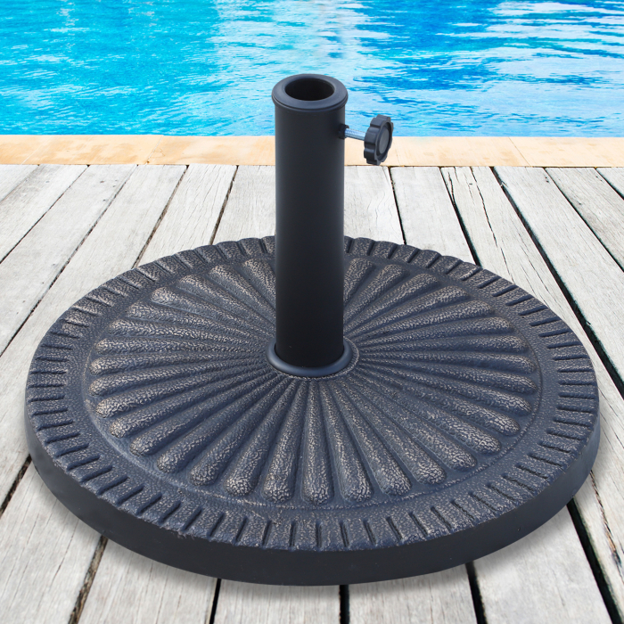 Baza pentru Umbrela de Soare Diametru 3,8-4,8cm Desen Floral cu Manivela Greutate 15kg de Gradina Rasina 49x32cm [2]