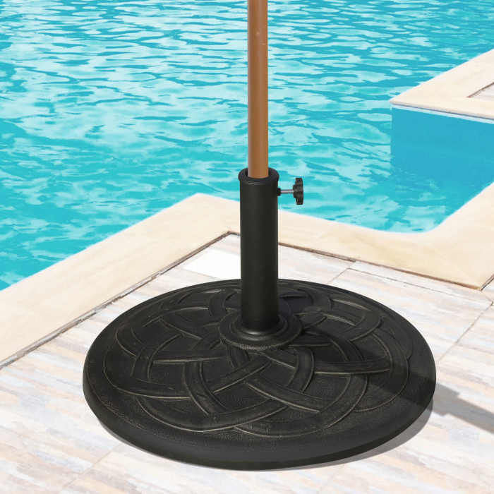  Baza pentru Umbrela din Rasina 19 kg cu Decoratiuni si Cuplaj, Rezistenta la Rugina, Φ54.5cm, Bronz [2]