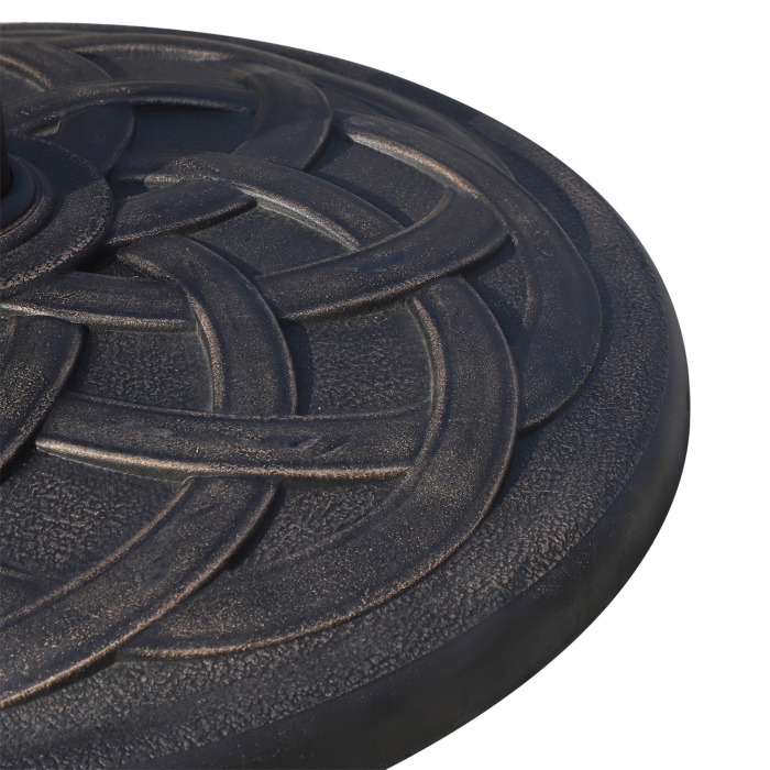  Baza pentru Umbrela din Rasina 19 kg cu Decoratiuni si Cuplaj, Rezistenta la Rugina, Φ54.5cm, Bronz [9]