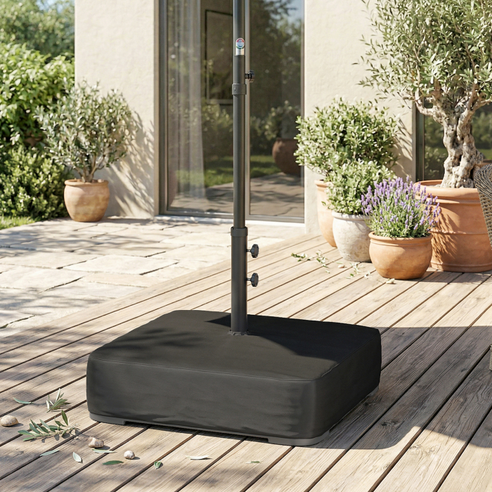  Baza pentru Umbrela Reumplibila cu Nisip 80 kg/Nisip Umed 90 kg, pentru Tije de Ø48 mm, Negru [9]