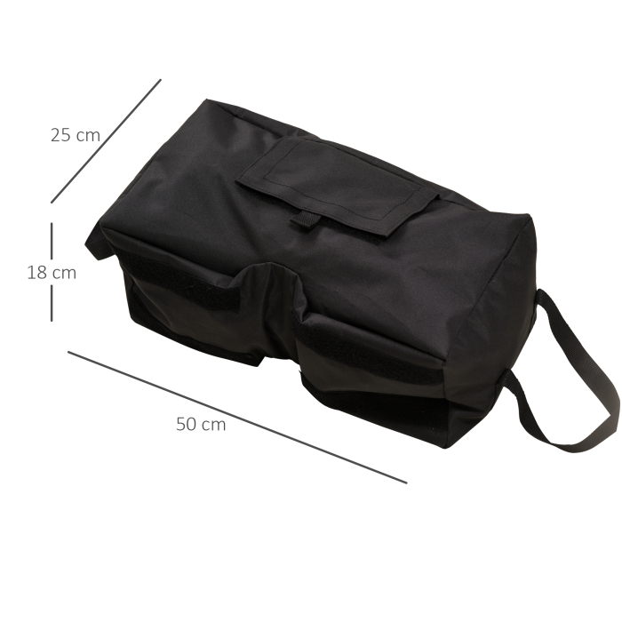  Baza pentru Umbrela, Sac Umplut cu 50 kg de Nisip, Din Plastic si Material Oxford, 50x25x18 cm, Negru [3]