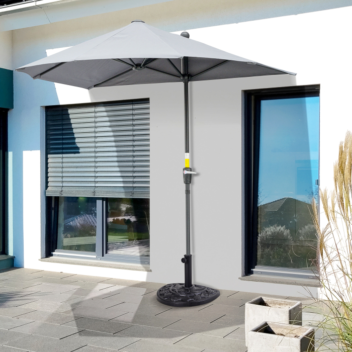 Baza  pentru Umbrela Semicirculara de Ø3.8 si Ø4.8 mm din Rasina cu Manivela, 50x31x32 cm, Negru [2]