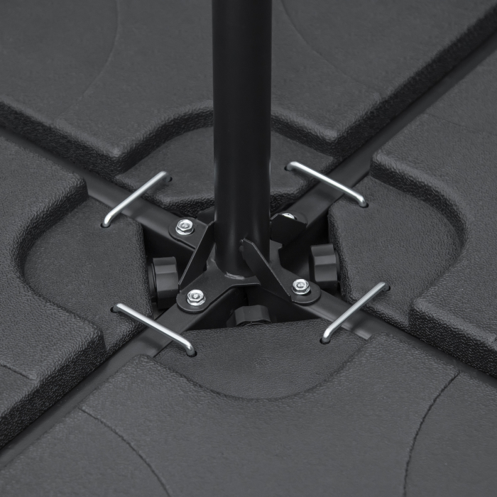  Baza pentru Umbrela, Set 4 Bucati din HDPE, Umpluta cu Apa sau Nisip, 104x104x7.5 cm, Neagra [9]