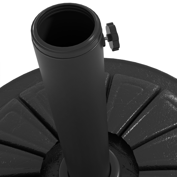 Baza Rotunda pentru Umbrela Ø43cm, 13kg din Ciment pentru Stalpi de 38mm si 48mm, Negru [8]