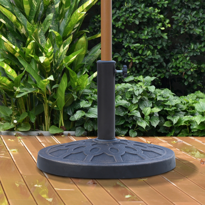  Baza rotunda pentru umbrela, pentru stalpi de Ø38 si Ø48 mm, din rasina si otel, Ø45 cm, bronz [2]