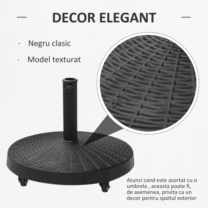  Baza Umbrela 38-48 mm Negru Rasina+Otel 52×41 cm [4]