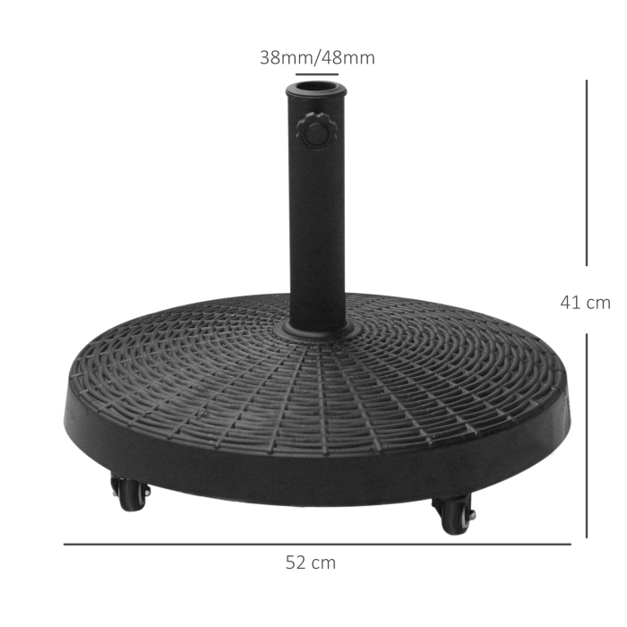  Baza Umbrela 38-48 mm Negru Rasina+Otel 52×41 cm [3]