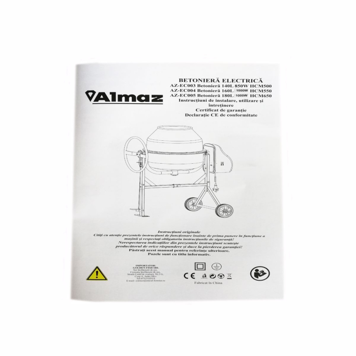Betoniera 140L 850W HCM500 Almaz AZ-EC003 [3]