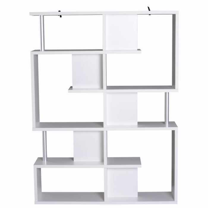  Biblioteca alba 5 niveluri, Mobilier Librarie cu 5 rafturi 12x28,6x160cm [4]