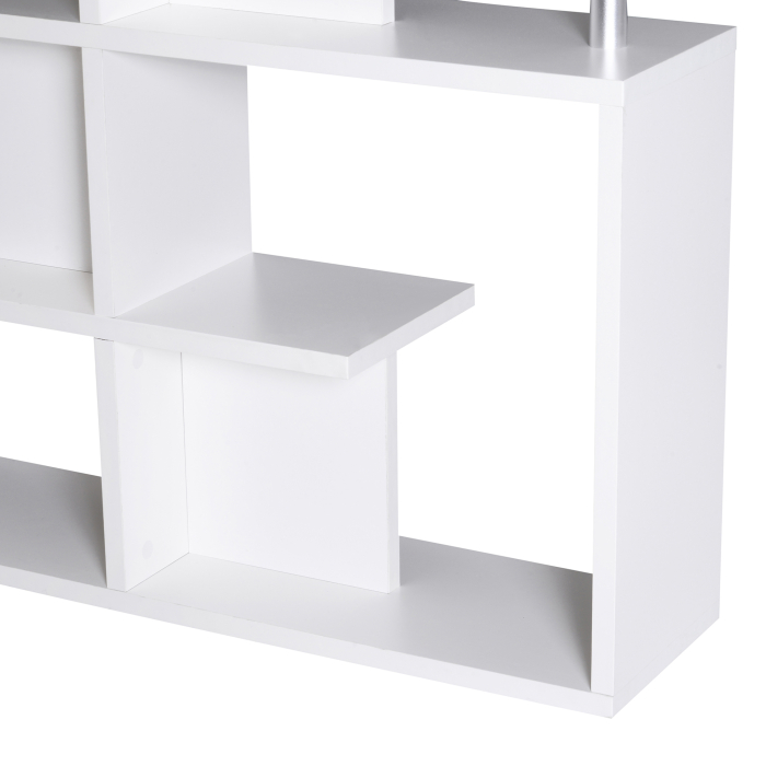  Biblioteca alba 5 niveluri, Mobilier Librarie cu 5 rafturi 12x28,6x160cm [8]