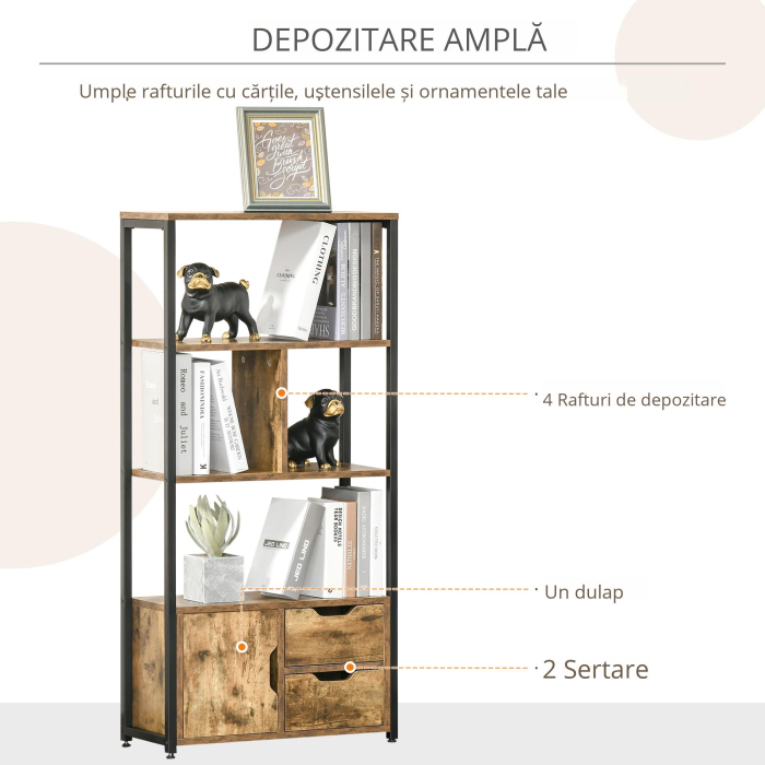  Biblioteca cu 3 Rafturi, Dulap si 2 Sertare [4]
