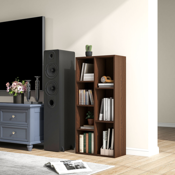  Biblioteca cu 7 Suporturi Diferite, 50x24x106 cm, Maro Rustic [8]