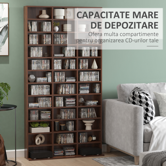  biblioteca de perete, 195x102x23.5cm, maro [4]
