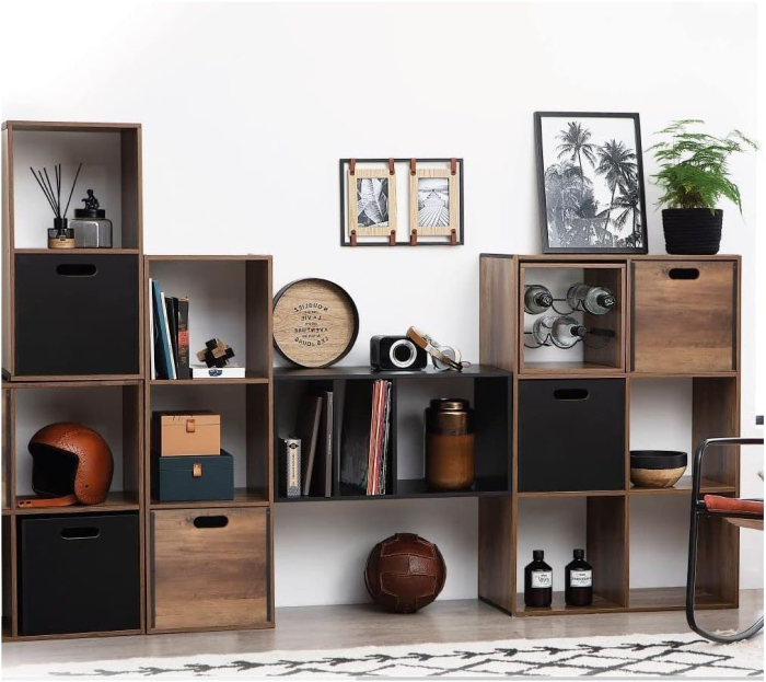 Biblioteca Mix n Modul Ceda cu 9 compartimente, PAL, 101x32x101 cm, maro [2]