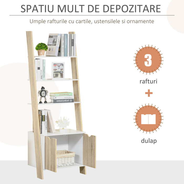  Biblioteca Stil Nordic Rafturi + Dulap [5]