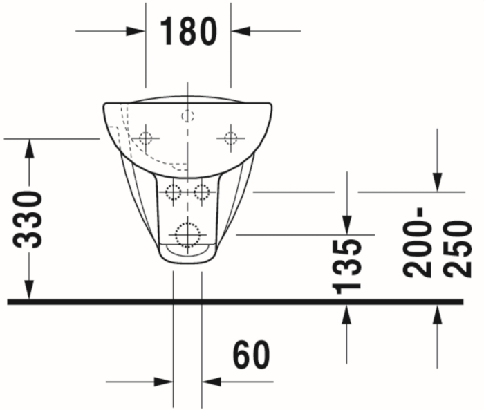 Bideu Duravit 22571500002, D-Code, montaj suspendat, preaplin, zona montaj interior, seria D-Code, alb [8]