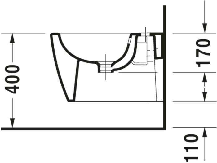 Bideu Duravit 2290150000, Me by Starck, montaj suspendat, zona montaj interior, elemente fixare ascunse, alb [8]