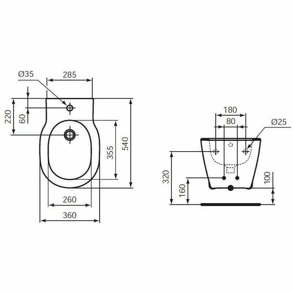 Bideu Ideal Standard Connect suspendat cu fixare complet ascunsa [3]