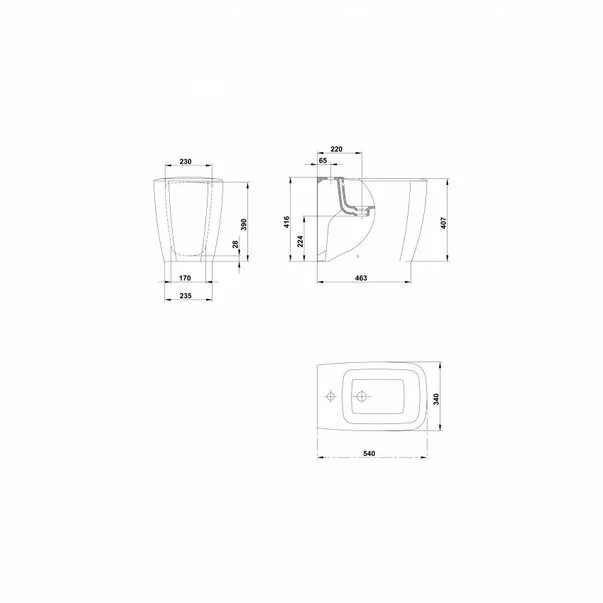 Bideu pe pardoseala BTW Gala Eos alb lucios [2]