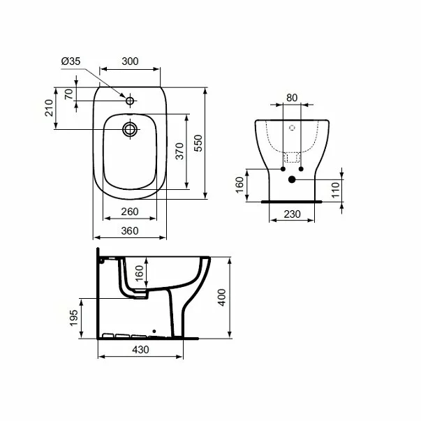Bideu pe pardoseala BTW Ideal Standard Tesi [2]
