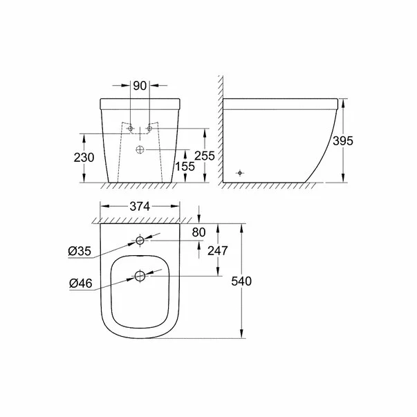 Bideu pe pardoseala Grohe Euro Ceramic [2]