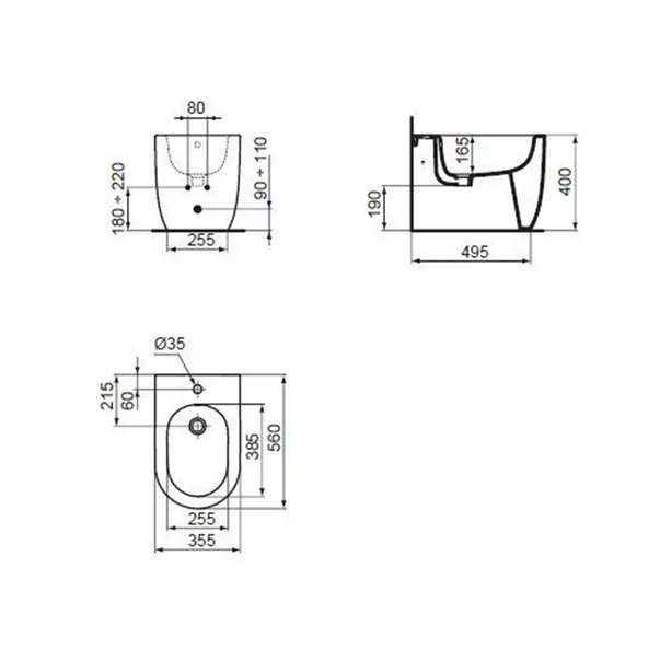Bideu pe pardoseala Ideal Standard Atelier Blend Cube BTW alb lucios [3]