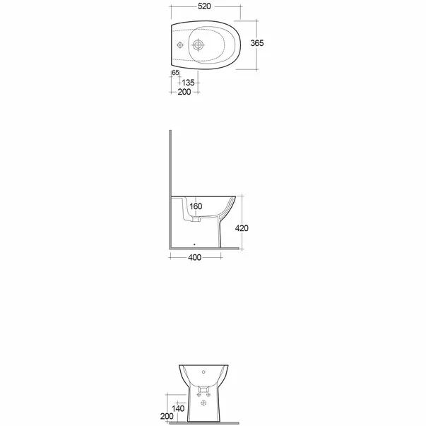 Bideu pe pardoseala Rak Ceramics Morning BTW [3]