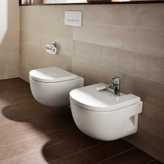 Bideu Roca A357248000, 560 mm, 360 mm, 300 mm, 1 nr orificii baterie, suprafata antiaderent, suspendat, Alb [4]