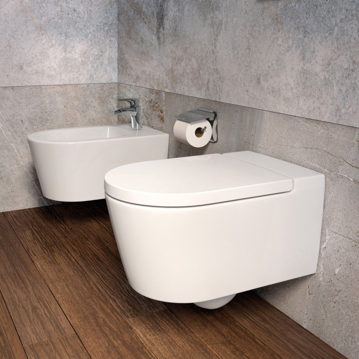 Bideu Roca A357525000, 560 mm, 370 mm, 290 mm, 1 nr orificii baterie, suprafata antiaderent, suspendat, Alb [6]