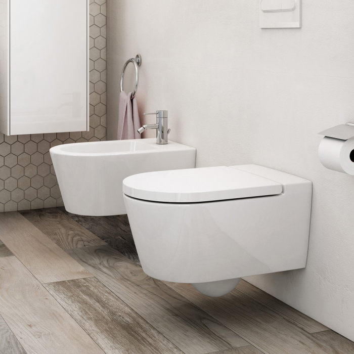 Bideu Roca A357525000, 560 mm, 370 mm, 290 mm, 1 nr orificii baterie, suprafata antiaderent, suspendat, Alb [5]