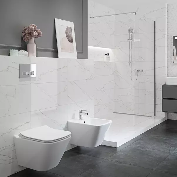 Bideu suspendat Cersanit City alb cu fixare ascunsa [3]