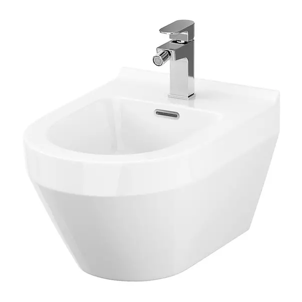 Bideu suspendat Cersanit Crea alb lucios cu fixare ascunsa [1]