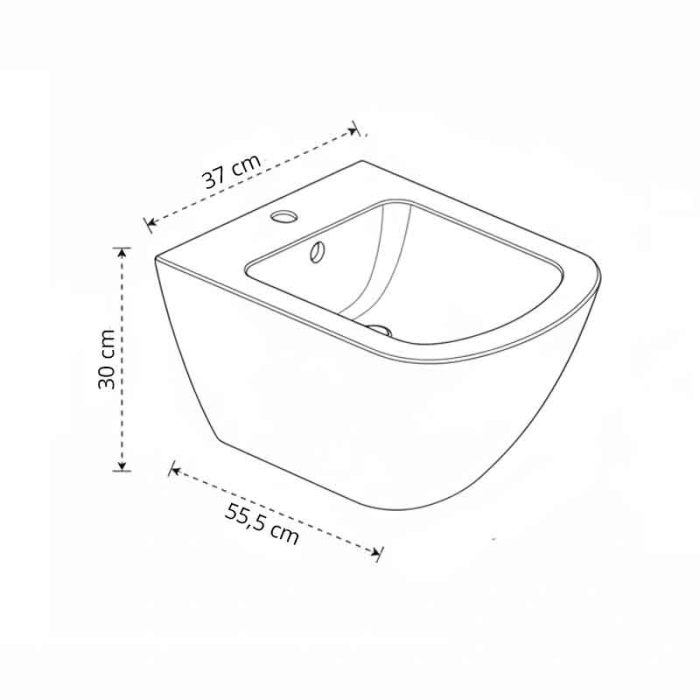 Bideu suspendat Fluminia, Dino, cu fixare ascunsă, 37 x 55,5 cm, alb [4]