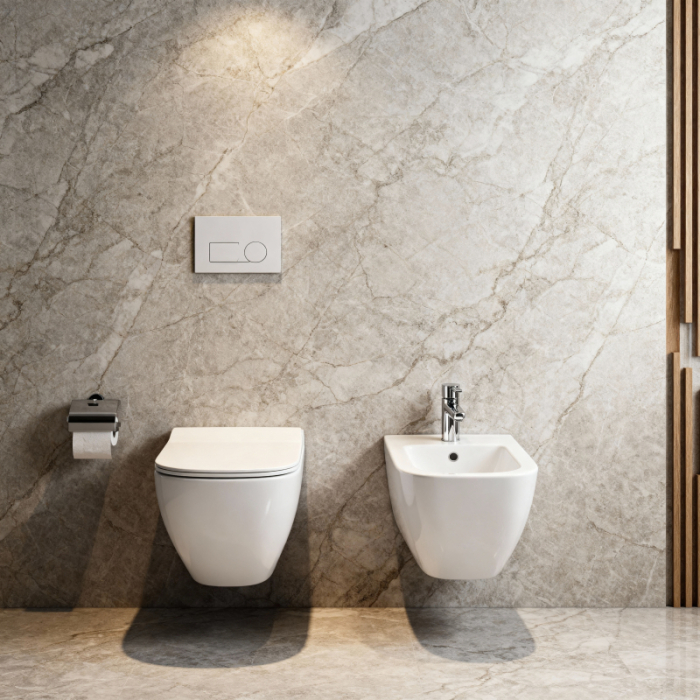 Bideu suspendat Fluminia, Dino, cu fixare ascunsă, 37 x 55,5 cm, alb [3]