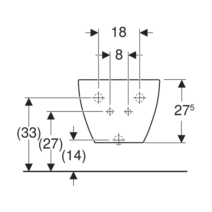 Bideu suspendat, Geberit, Acanto, alb mat [2]