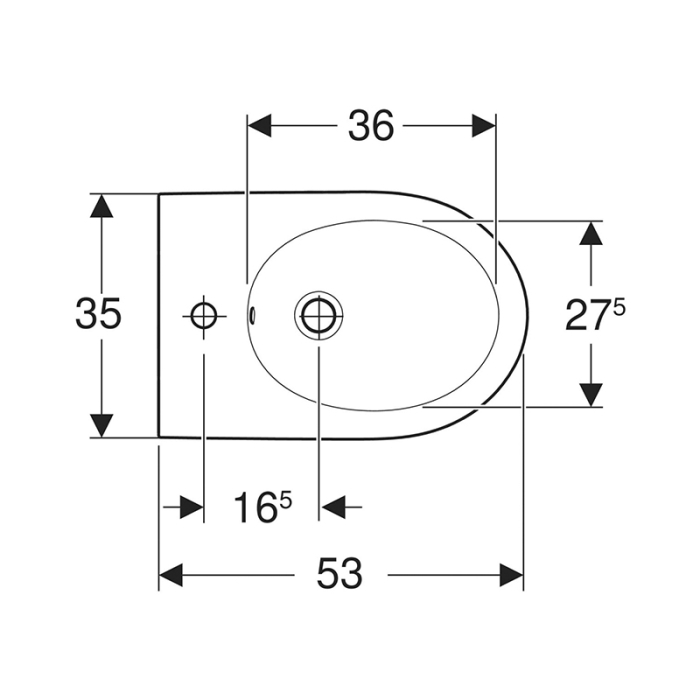Bideu suspendat, Geberit, Acanto, alb mat [3]