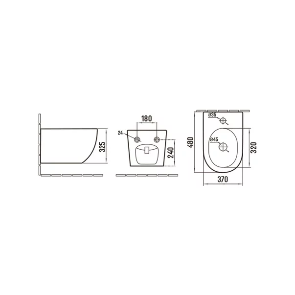 Bideu suspendat gri mat Fluminia Alfonzo [2]