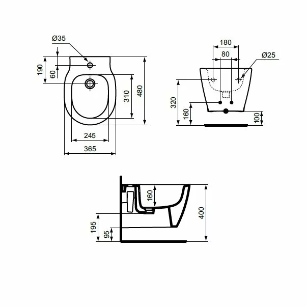 Bideu suspendat Ideal Standard Connect Space [3]