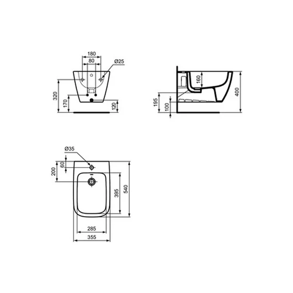 Bideu suspendat Ideal Standard I.life B alb lucios [3]
