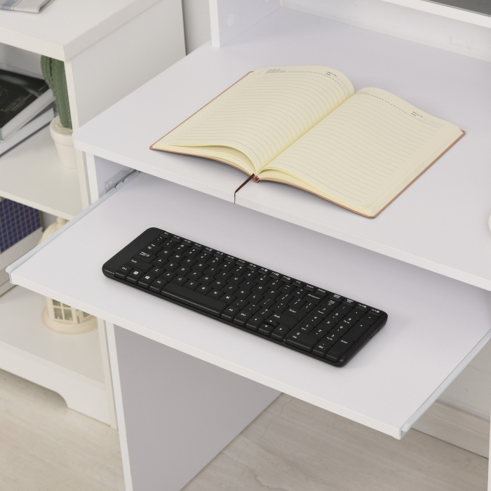  Birou Alb 104×48×95,5 cm - Lemn, Compact & Ideal pentru Acasa [8]