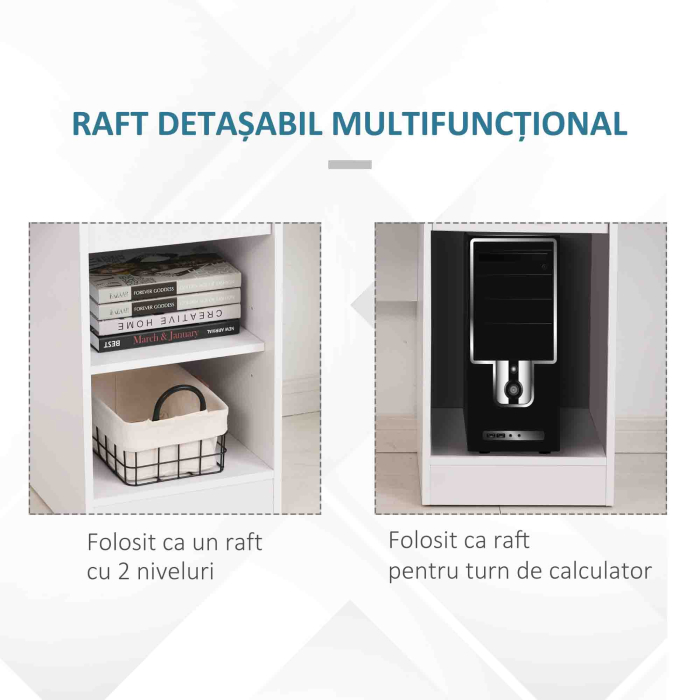  Birou Alb 104×48×95,5 cm - Lemn, Compact & Ideal pentru Acasa [5]