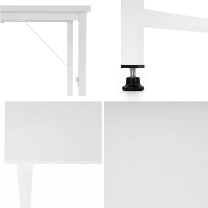 Birou cu blat MDF si cadru metalic, 100x50x76 cm, alb [19]