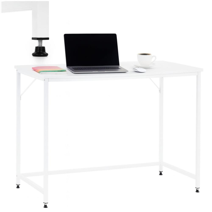 Birou cu blat MDF si cadru metalic, 100x50x76 cm, alb [5]